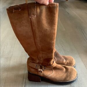 Brown Suede Knee-High Boots
